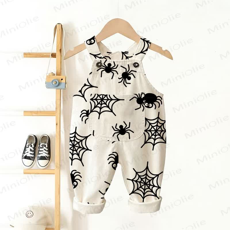 Baby Toddler Halloween Spider Beige Overalls - Beige - 3-5T - image 1
