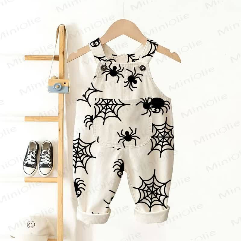 Baby Toddler Halloween Spider Beige Overalls - Beige - 3-5T - image 1