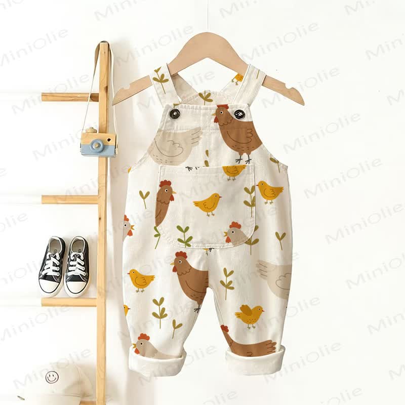 Baby Toddler Chicken Beige Overalls - Beige - 3-5T - image 1