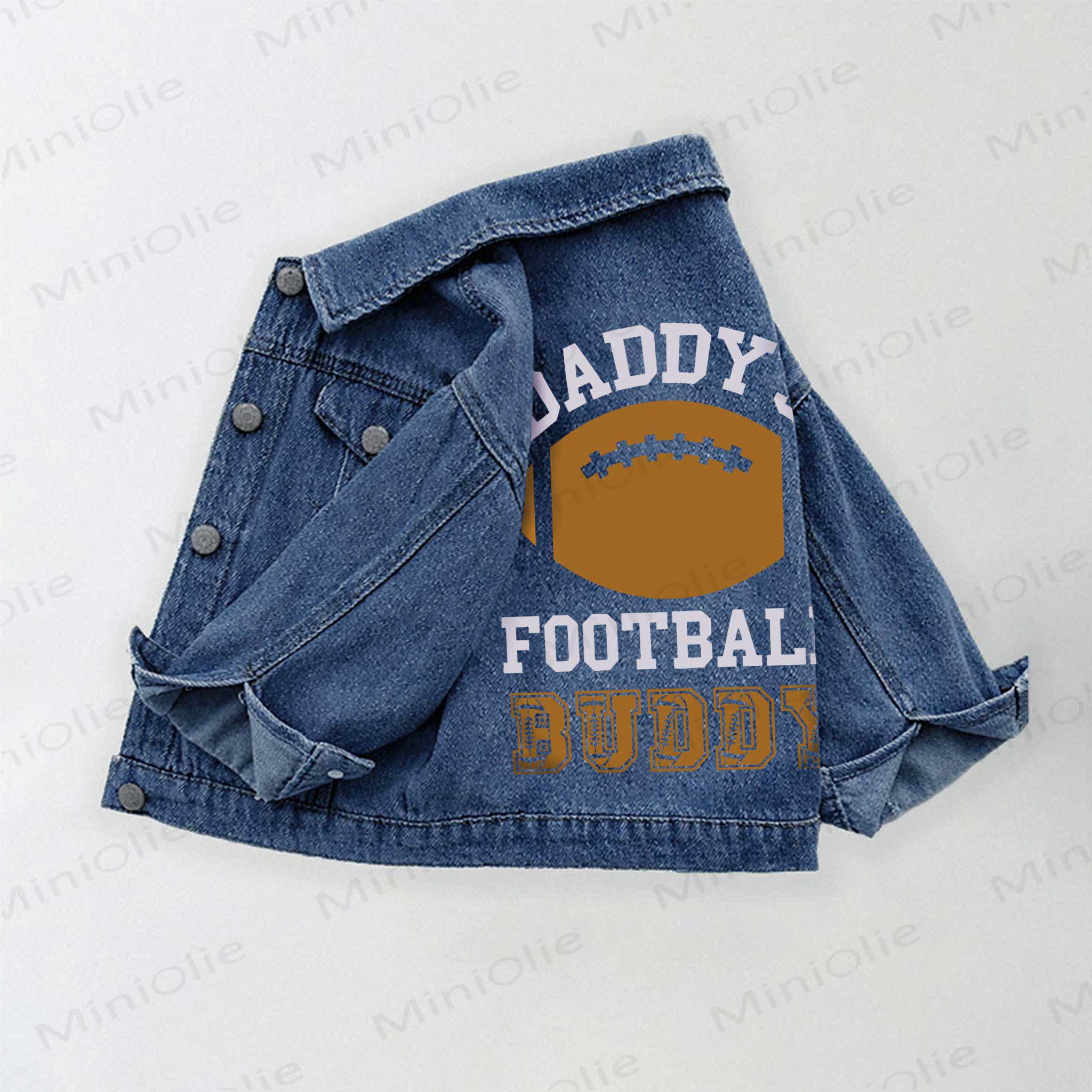 DADDY'S FOOTBALL BUDDY Toddler Kid Denim Jacket - Blue - 10-11T - image 1