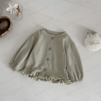Baby Toddler Textured Ruffle Trim Cardigan and Pants Set - image 6