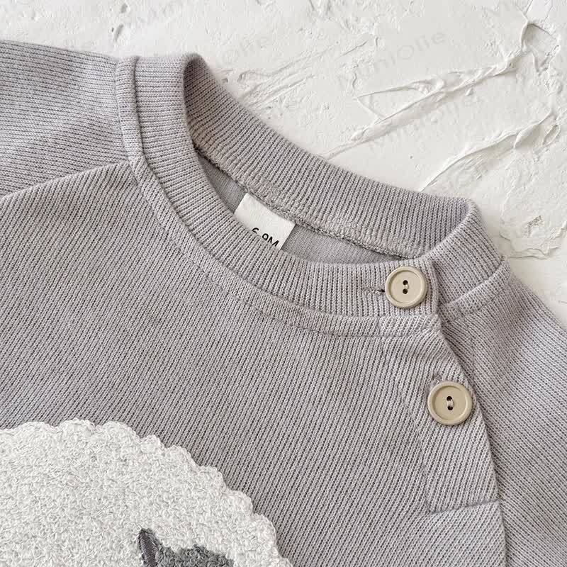 Baby Gray Lamb Raglan Top and Pants Set - image 4