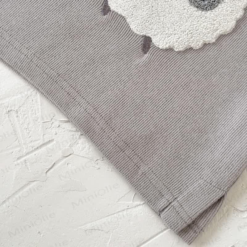 Baby Gray Lamb Raglan Top and Pants Set - image 5