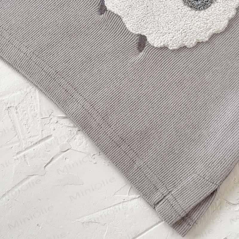 Baby Gray Lamb Raglan Top and Pants Set - image 5