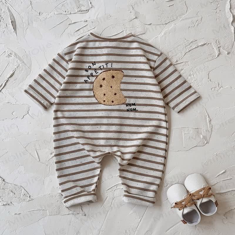 Baby Stripe Food Applique Onesie - Brown - 12-18M - image 6