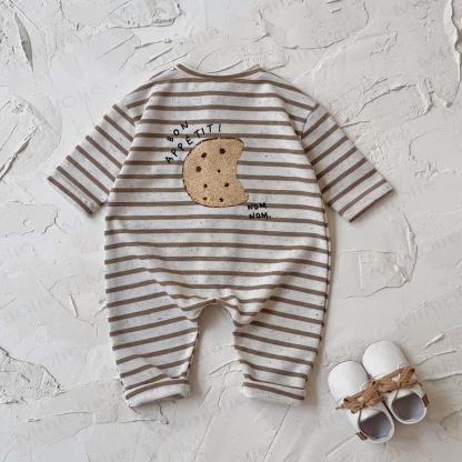 Baby Stripe Food Applique Onesie - Brown - 12-18M - image 6