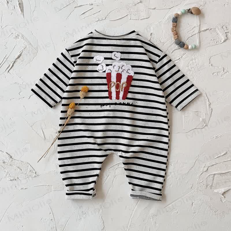 Baby Stripe Food Applique Onesie - Black - 12-18M - image 7