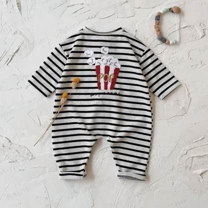 Baby Stripe Food Applique Onesie - Black - 12-18M - image 7