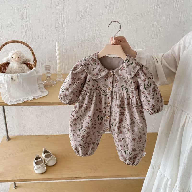 Baby Peter Pan Collar Long Sleeve Romper - image 2