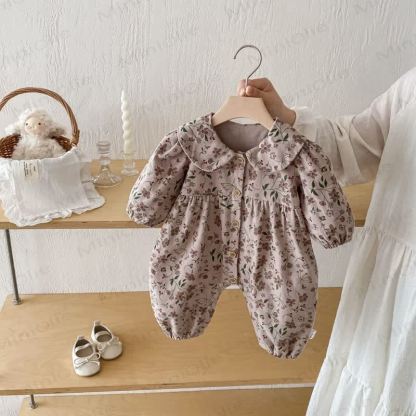 Baby Peter Pan Collar Long Sleeve Romper - image 2