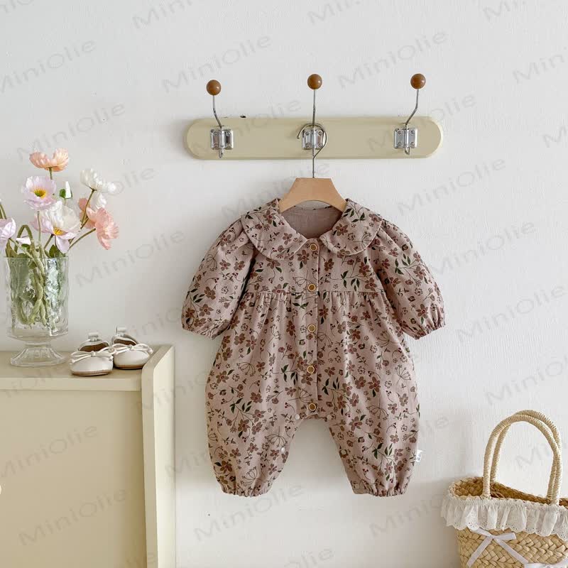 Baby Peter Pan Collar Long Sleeve Romper - image 1