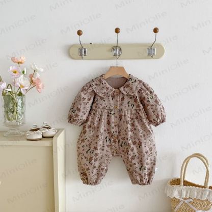 Baby Peter Pan Collar Long Sleeve Romper - image 1