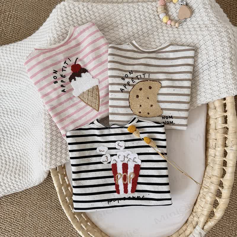 Baby Stripe Food Applique Onesie - image 1