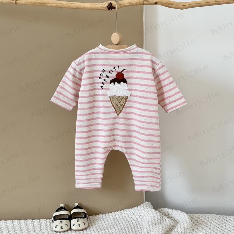 Baby Stripe Food Applique Onesie - image 4