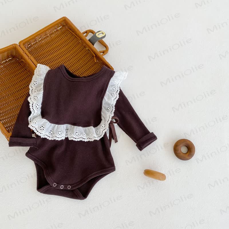Personalized Baby Name Baby Ribbed Bodysuit with Bib - Brown - 2-3T - image 8