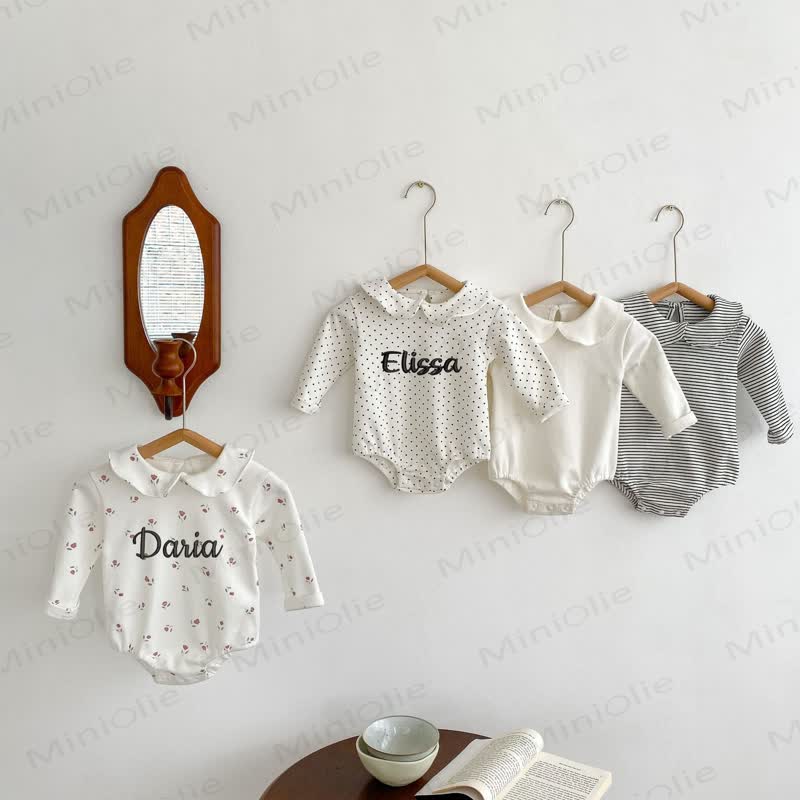 Personalized Baby Name Peter Pan Collar Bodysuit - image 1