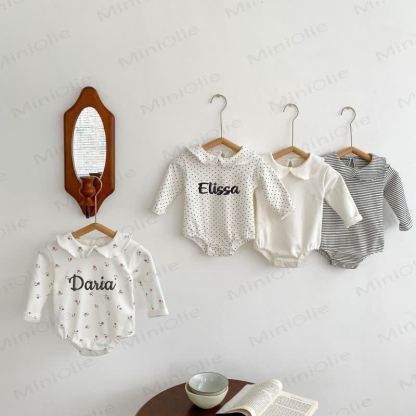 Personalized Baby Name Peter Pan Collar Bodysuit - image 1