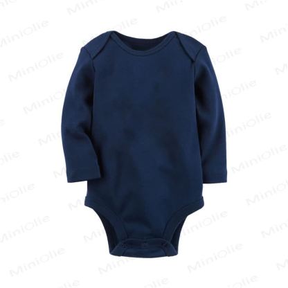 Personalized Baby Name Long Sleeve Bodysuit - Navy - 24M - image 4