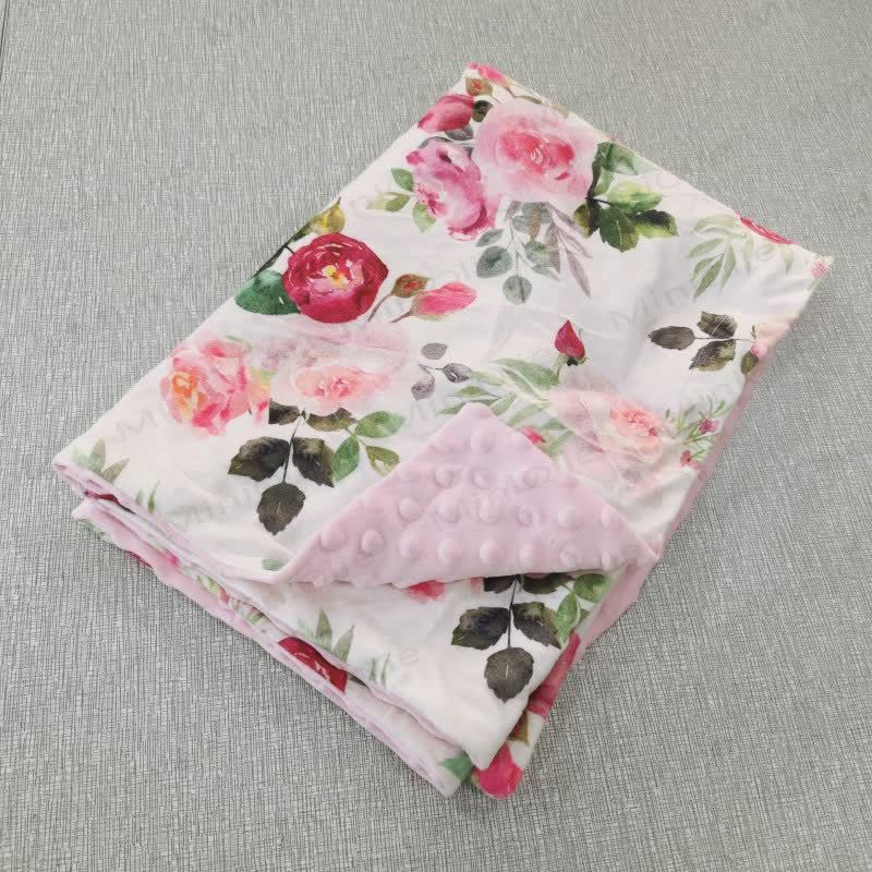 Personalized Baby Name Flower Pink Blanket - image 3