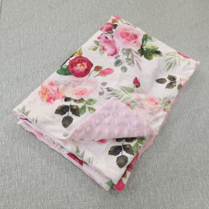 Personalized Baby Name Flower Pink Blanket - image 3