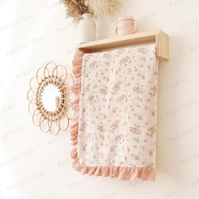 Personalized Baby Name Ruffled Animal/Flower Blanket - image 3
