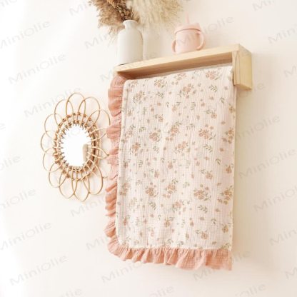Personalized Baby Name Ruffled Animal/Flower Blanket - image 3