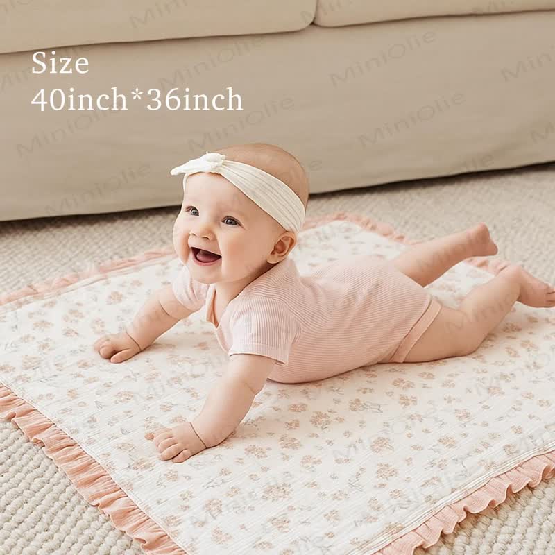 Personalized Baby Name Ruffled Animal/Flower Blanket - image 7