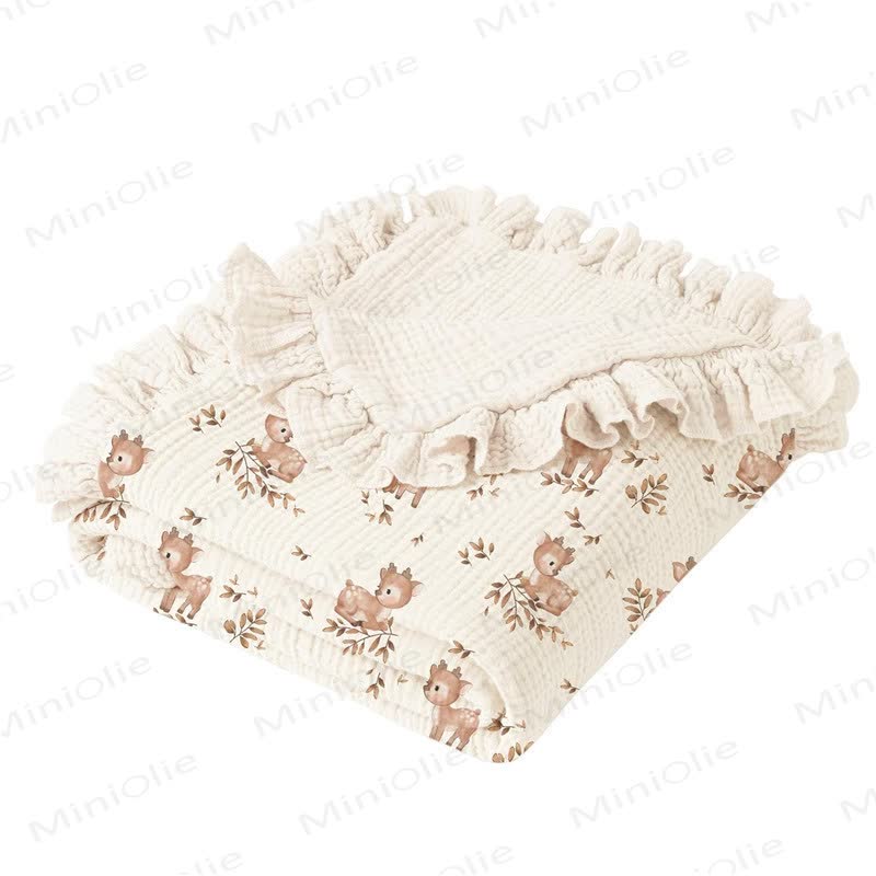 Personalized Baby Name Ruffled Animal/Flower Blanket - Little Deer - image 8