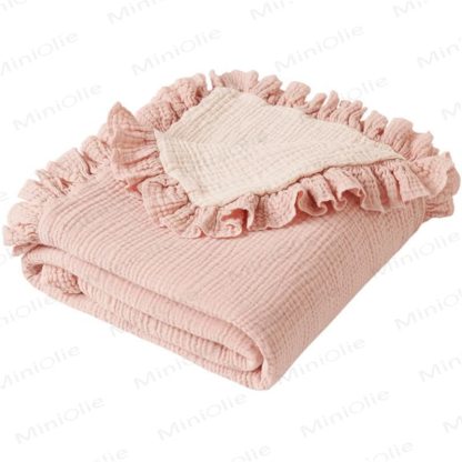 Personalized Baby Name Ruffled Animal/Flower Blanket - Pink - image 10