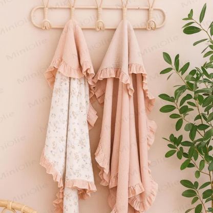 Personalized Baby Name Ruffled Animal/Flower Blanket - image 4