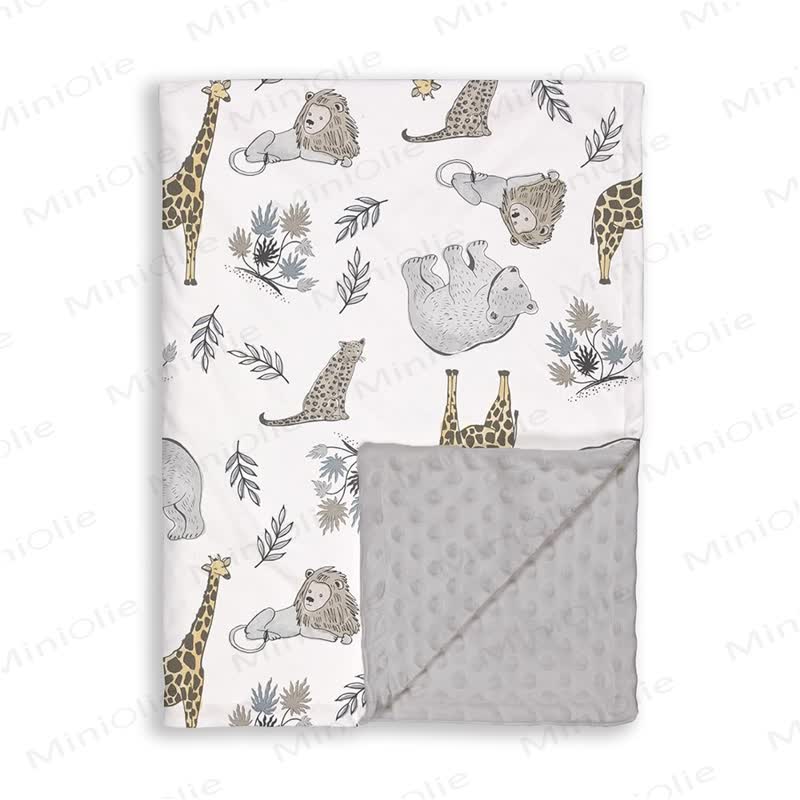 Personalized Baby Name Animal/Floral Blanket - Lion - 75x100cm - image 3