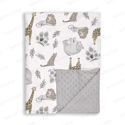 Personalized Baby Name Animal/Floral Blanket - Lion - 75x100cm - image 3