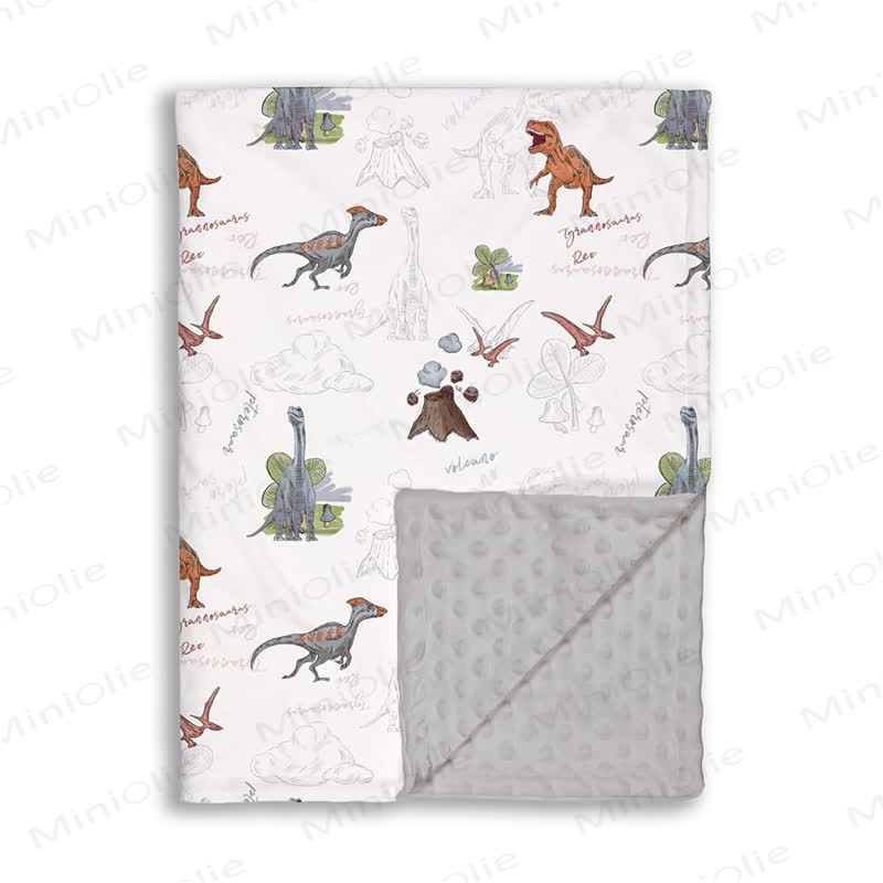 Personalized Baby Name Animal/Floral Blanket - Dino - 75x100cm - image 6