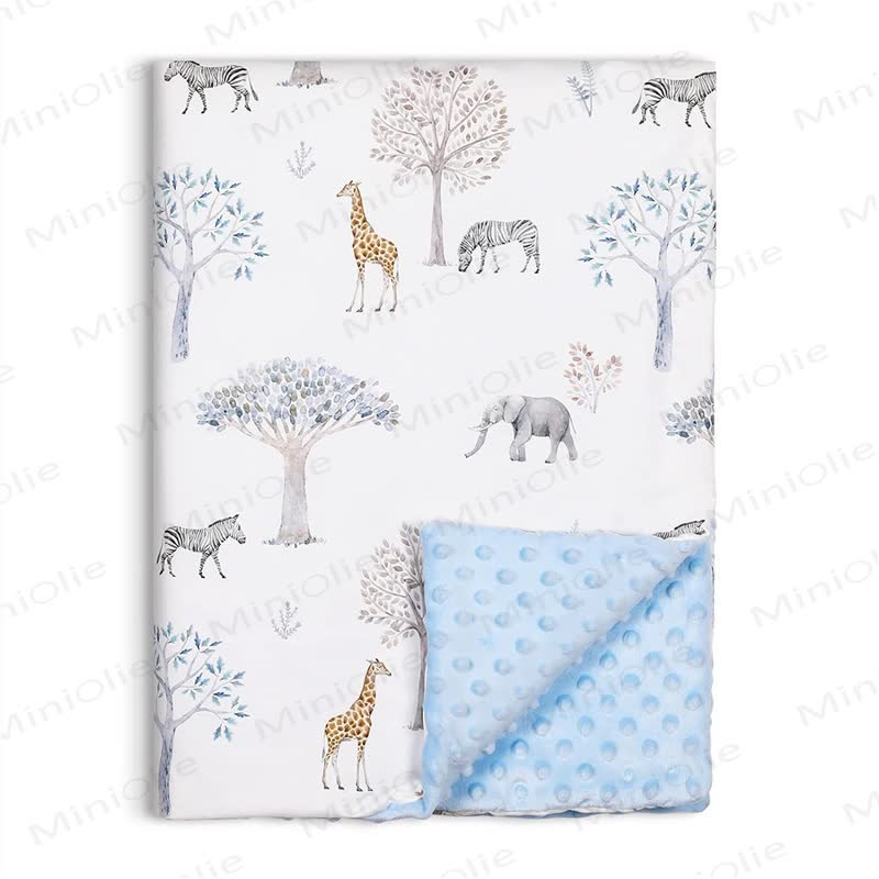 Personalized Baby Name Animal/Floral Blanket - Forest - 75x100cm - image 7