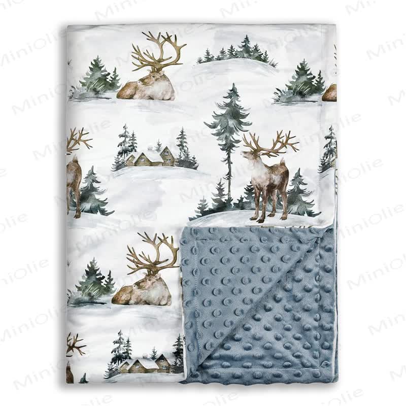 Personalized Baby Name Animal/Floral Blanket - Elk - 75x100cm - image 9