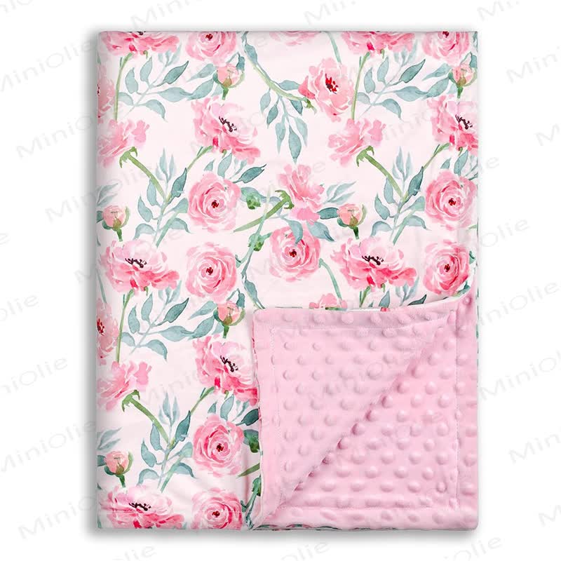 Personalized Baby Name Animal/Floral Blanket - Pink Flower - 75x100cm - image 12