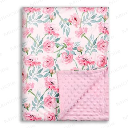Personalized Baby Name Animal/Floral Blanket - Pink Flower - 75x100cm - image 12