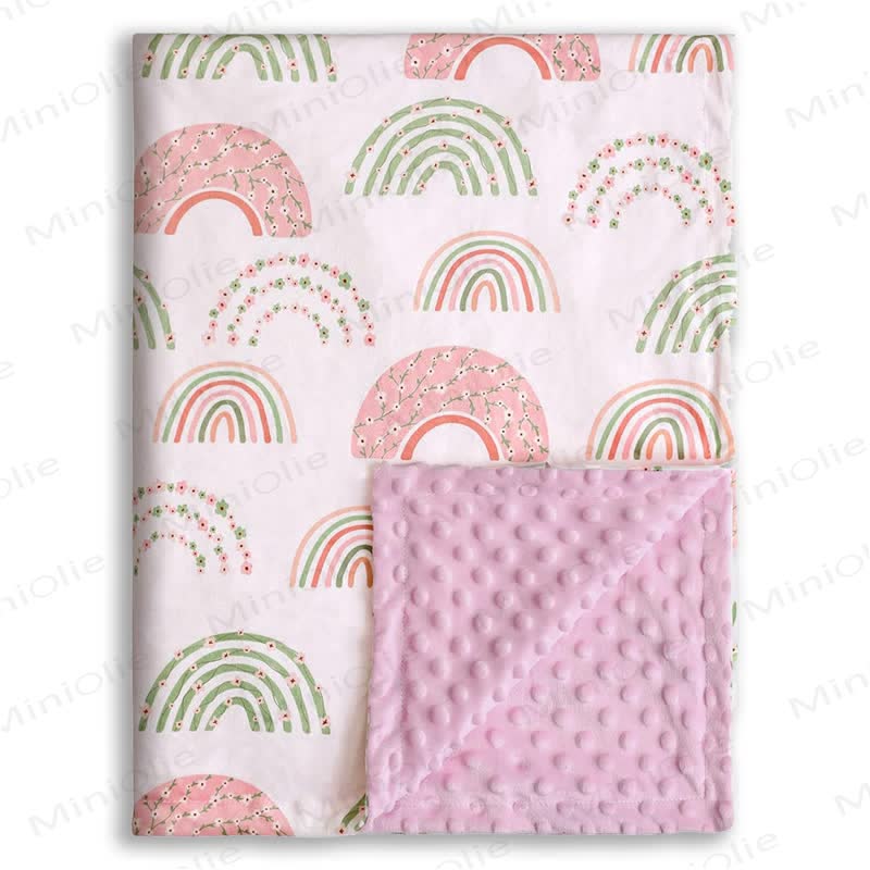 Personalized Baby Name Animal/Floral Blanket - Rainbow - 75x100cm - image 13
