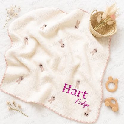 Personalized Baby Name Leaves/Animal Blanket - image 4