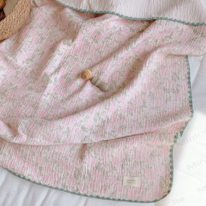 Personalized Baby Name Leaves/Animal Blanket - Rose - 115x115cm - image 9