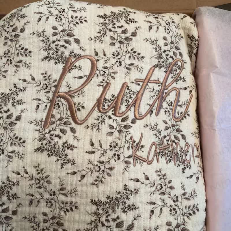 Personalized Baby Name Leaves/Animal Blanket - image 7