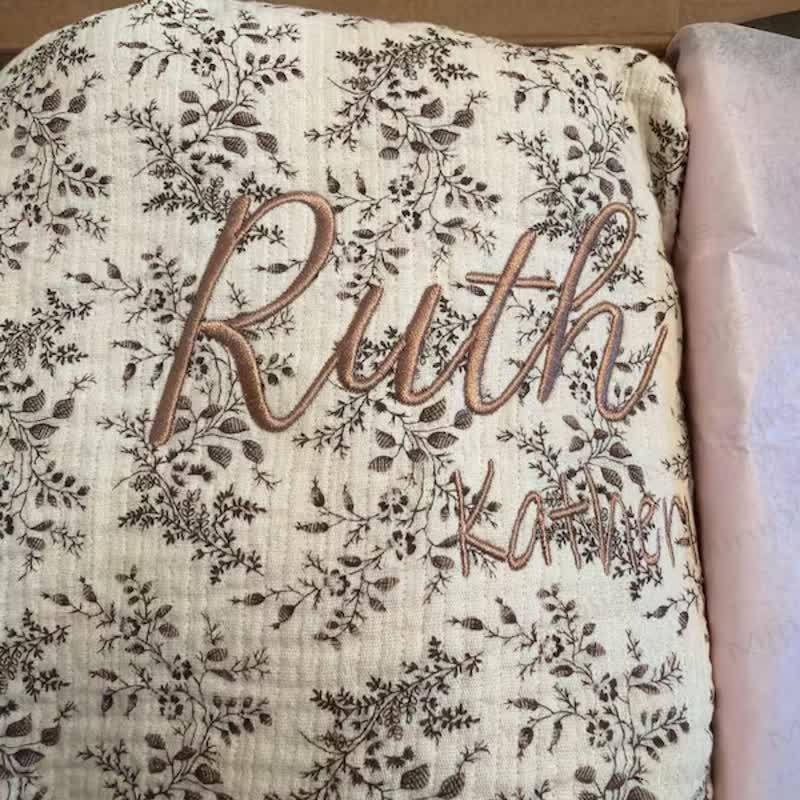 Personalized Baby Name Leaves/Animal Blanket - image 7