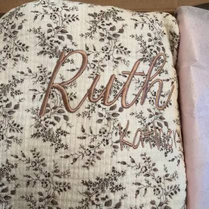 Personalized Baby Name Leaves/Animal Blanket - image 7