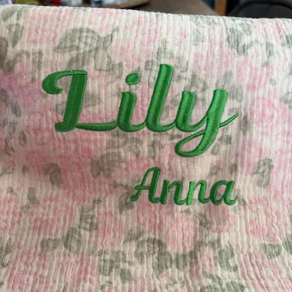 Personalized Baby Name Leaves/Animal Blanket - image 10