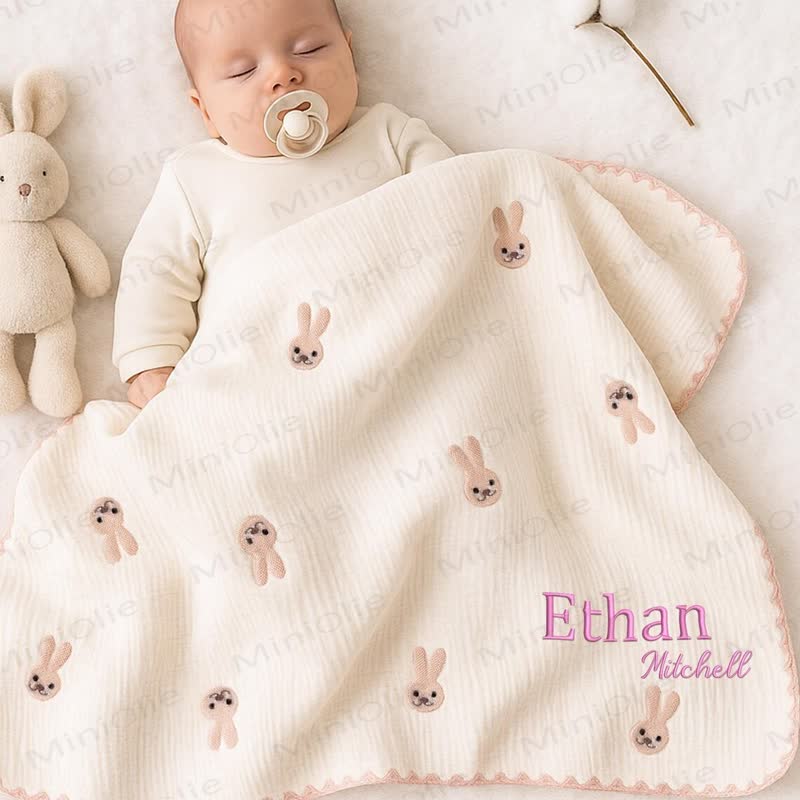 Personalized Baby Name Leaves/Animal Blanket - image 1
