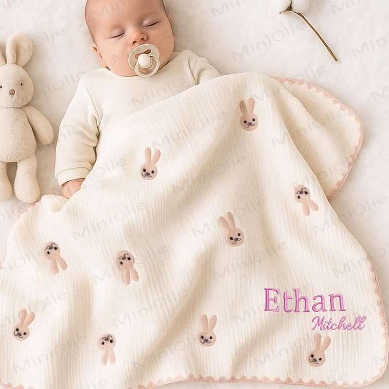 Personalized Baby Name Leaves/Animal Blanket - image 1