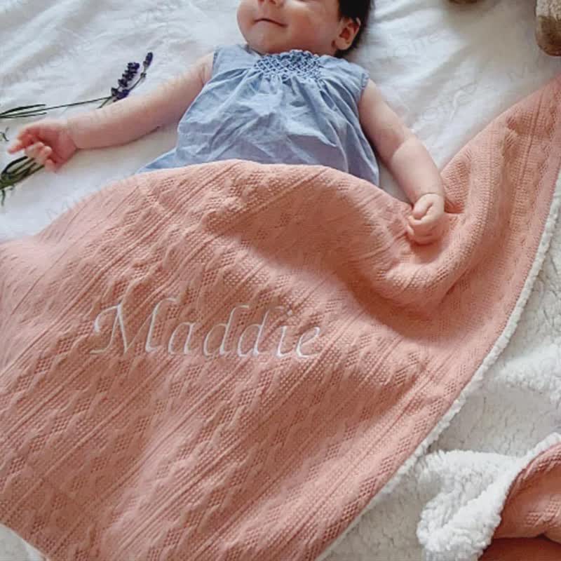 Personalized Baby Name Plush Pompom Blanket - image 2