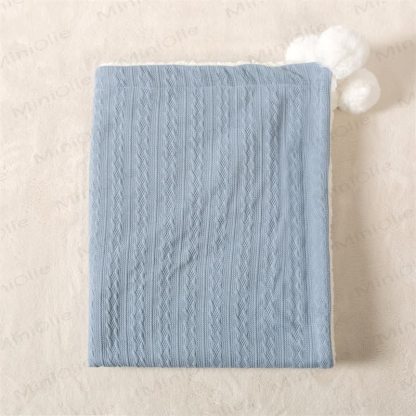 Personalized Baby Name Plush Pompom Blanket - Blue - 70x95cm - image 8