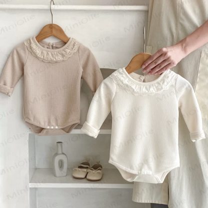 Personalized Baby Name Baby Lace Collar Waffle Bodysuit - image 5