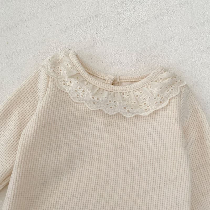 Personalized Baby Name Baby Lace Collar Waffle Bodysuit - image 7